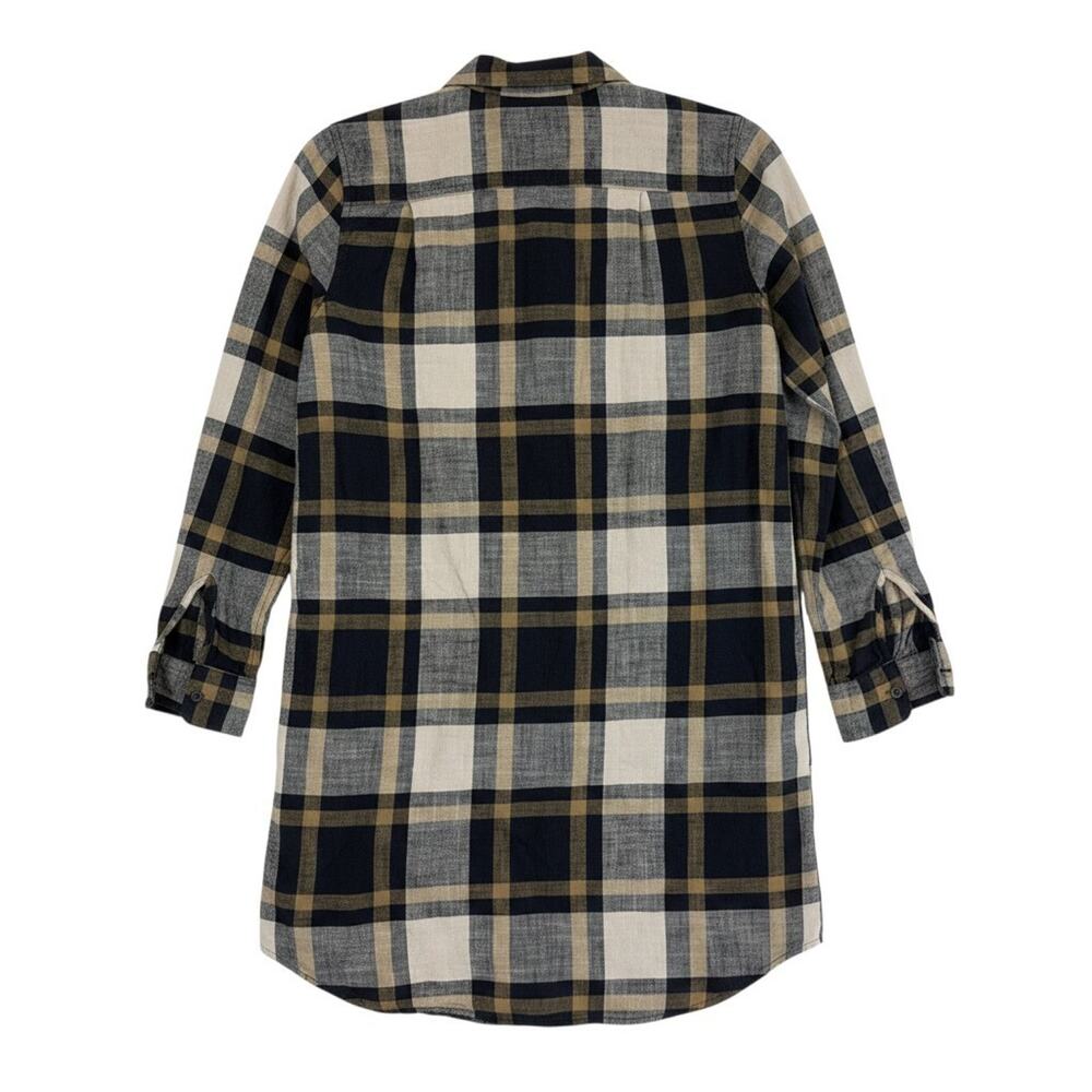 Loft Plaid Shacket XS Tan Brown Black Neutrals Button Up Shirt Layering Jacket - Picture 7 of 11